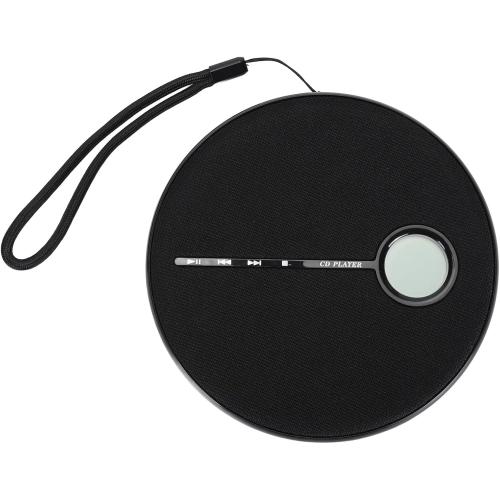 Color Black Portable Rechargeable 5.0 CD Music Player with Speaker Function for Home Outdoor, ABSCD Material