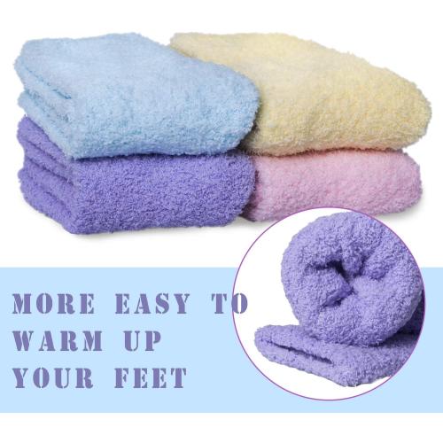 Loritta 5 Pairs Womens Fuzzy Socks Winter Warm Cozy Fluffy Super Soft Slipper Socks