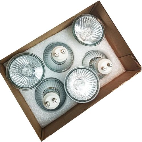 Elenhome GU10 Halogen Light Bulbs, 6 Pack 120V 50W Dimmable MR16 GU10 C Bulbs with Glass Cover, 2800K Warm White Scent Wax Burner Light Bulb & Recessed Light Bulbs for Candle Warmer Lamp