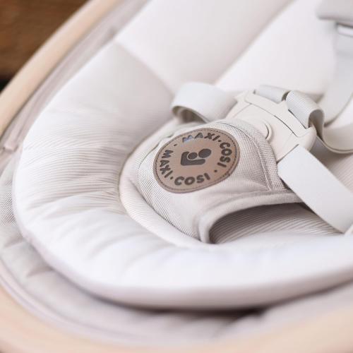 Maxi-Cosi Cassia Smart Baby Swing for Infants, Portable, Foldable Infant Swing with Music, 360 Rotation, 5 Speeds, 12 Melodies, EcoCare Fabric, Auto Motion Sensor, 2 Reclines, Classic Slate MAY HAVE MISSING ACCESSORIES PIECES