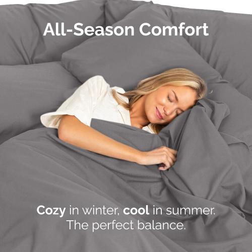 King Size Flat Sheet - Hotel Quality Top Flat Bed Sheet Only - Ultra-Soft, Breathable & Cooling - Fade & Wrinkle Free - Easy-Care, Stain & Shrink Resistant Bedding - Easy-Fit & Oeko-Tex - Dark Grey