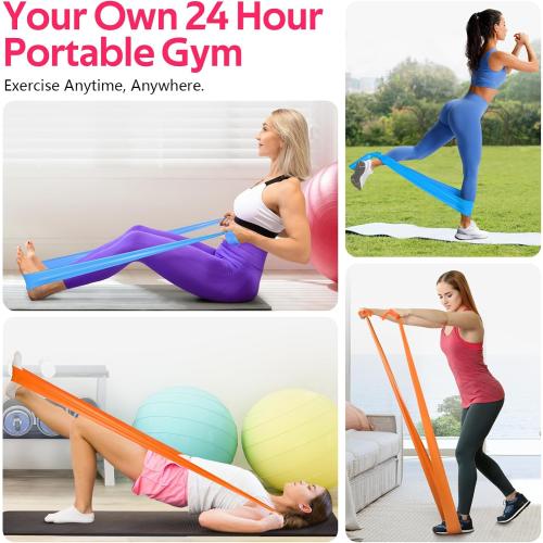 Resistance Bands for Working Out, Exercise Bands for Physical Therapy, Stretch, Recovery, Pilates, Rehab, Strength Training and Yoga Starter Set