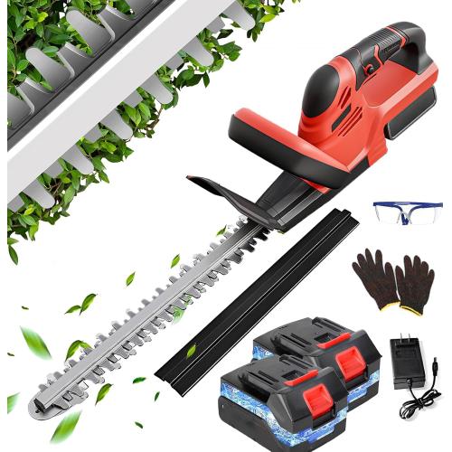 ALSO GO 22 Cordless Hedge Trimmer, 24V Heavy-Duty Electric Shrub Trimmer with Double-Action Blade, 2-Pack 3.0Ah Batteries & Fast Charger, Lightweight Bush Cutter for Garden Lawn Yard Pruning
