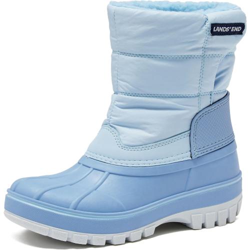 Lands' End Waterproof Kids Snow Boots - Insulated Warm Fleece Lined Winter Boots for Toddlers,Boys Size 8