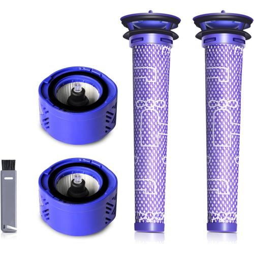 4-Pack HEPA Vacuum Filter & Pre-Filter Kit Compatible with Dyson V6 Stick Vacuum Filters (Replaces Part 965661-01 & 966741-01)