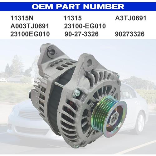 SHOWSEN 11315 Alternator 150A Compatible with 2011-2012 Infiniti G25 2.5L, 2006-2008 Infiniti M35 V6 3.5L, 12V Replacement 23100-EG010
