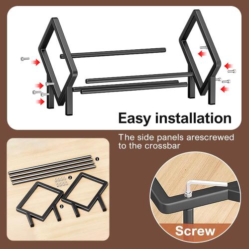 Stainless Steel Tabletop Bookshelf Desk Book Organizer for Book Lover and Record Holder, Desktop Storage Book Rack for Magazine/CDs/Books Display, Small Desktop Bookcase in Office/Home /Living Room