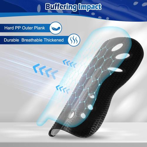 Soccer Shin Guards, 2 Pair Lightweight and Breathable Shin Guard Sleeves for Adults Football Player, Calf Protective Gear Shin Guards for Men Women (Bigger Shin Guards)