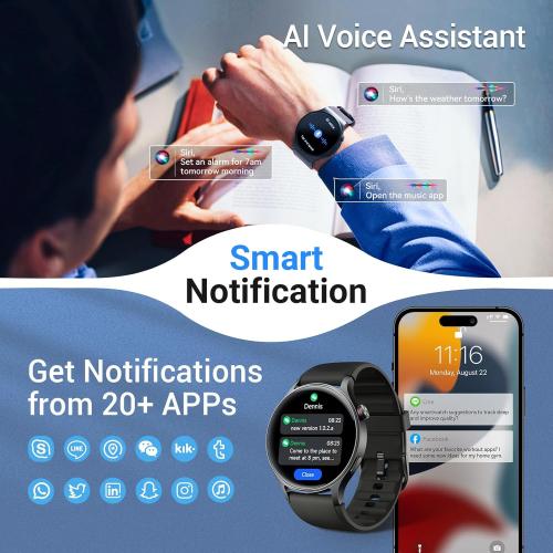 Black 1.3 Fitpolo Smart Watch for Men Women,1.3 AMOLED Touchscreen Fitness Tracker, Make/Answer Calls, Heart Rate SpO2 Monitor, IP68 Waterproof, Sleep & Activity Tracking Smartwatch for Android Phones iPhone