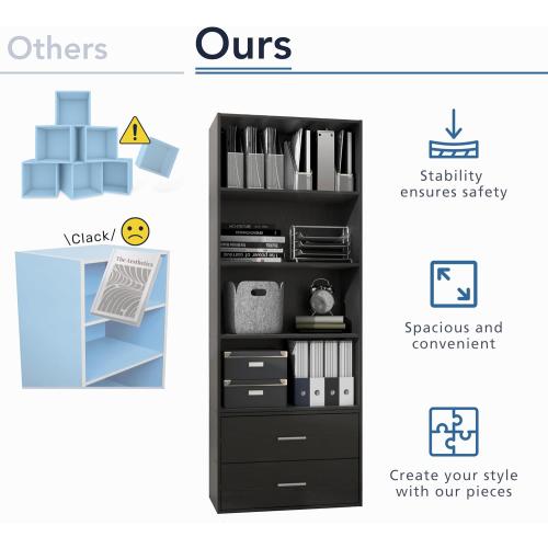Homes: Inside   Out Apexa 4-Cube Storage Organizer Shelves, Stackable Wood Bookcase Fits Cubby Bins for Organization, Dorm Teen Room Decor & Home Office, White