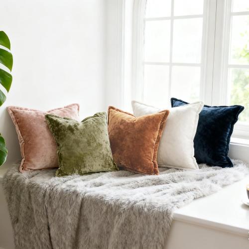 20x20 Throw Pillow Covers Set of 2 Velevt Square Cushion Cover Decorative Solid Pillowcases for Sofa Bed Chair Decor,Blue Gray