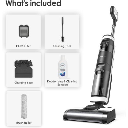 Color Grey Tineco Floor ONE S3 Cordless Hardwood Floors Cleaner, Lightweight Wet Dry Vacuum Cleaners for Multi-Surface Cleaning with Smart Control System