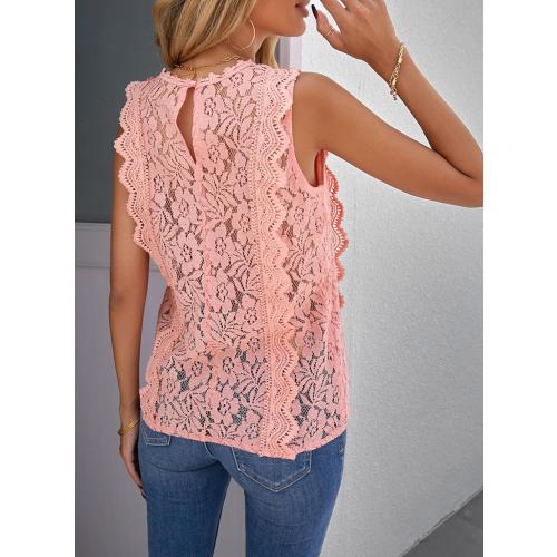 Size S Melliflo Womens Guipure Lace Crochet V Neck Tank Top 2024 New Fshion Casual Summer Tops