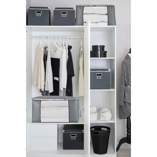 combocube 3Pcs Zippered Storage Bag for Closet King Comforter, pillow, quilt, bedding, Clothes, Blanket Organizers with Large Clear Window & Carry Handles Space Saver