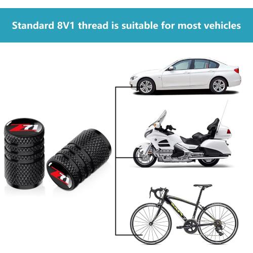 Tire Valve Stem Caps for Chevrolet Z71 Metal Car Wheel Air caps Auto Valve Stem Caps Accessories 4 Pcs Black