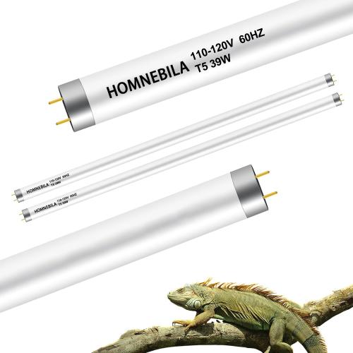 Pack of 2 T5 10.0 UVB Reptile Light Bulb 39W, UVA UVB Light Bulb for Reptiles, 2 Pack Reptile UVB Lamp Tube 33 Inch, for Bearded Dragon, Lizards, Chameleons