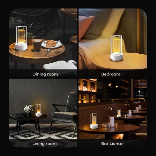 Rechargeable Cordless Small Metal Table Lamp, Stepless Dimming, 3-Color CAME JUST ONE !