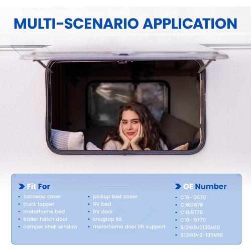 C1613678 24 Gas Strut Shock,135Lbs/601N Lift Support,24 inch Gas Spring Shocks Prop Lift for Tonneau Cover Truck Pickup Bed RV Door Replacement Sturt C1619770, 2-Piece Set