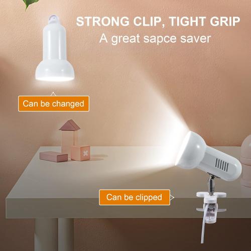 RONG&LAN LED Metal Clip On Light Clip on Lamp for Desk, 360° Adjustable Clamp Reading Light for Bed, Eye-Friendly Book Night Light for Desk Bed Table Dorm Room Bedroom Office Reading SUN-86 Black