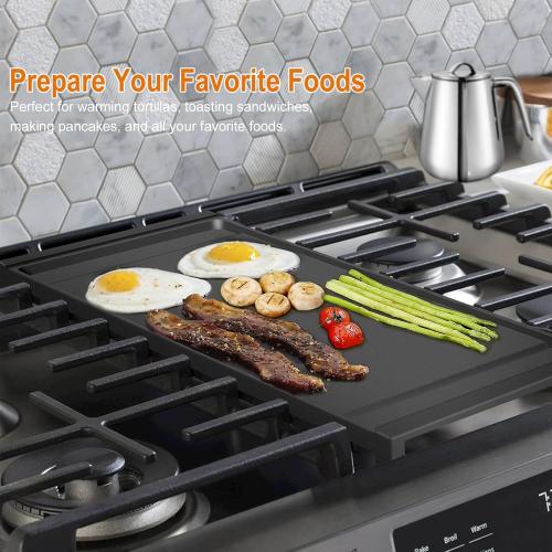 UPGRADED WB31X24738 Griddle Replacement for GE Appliance Gas Range Center Griddle,9 ×19.5 inch Griddle Compatible with GE Stove Parts, Cast Iron with Food Grade Nonstick Griddle Cooktop Plate Flat