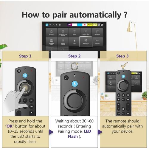 Replacement Voice Remote for Fire Smart Stick 4K/4k Max(1st/2nd Gen),Stick(2nd/3rd Gen)/Lite/HD,TV Cube,Remote for 3rd Gen,Omni,QLED Series,Some TCL,Hisense Smart TVs