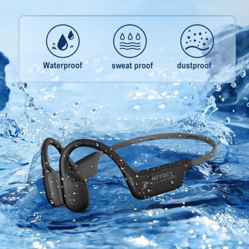 Bone Conduction Headphones, Open Ear Bluetooth 5.4 Headset with Mic