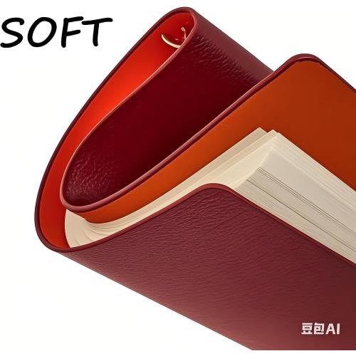 KAFENDA A5 6 Ring Vegan Leather Refill Notebook 80 Sheets (Red)