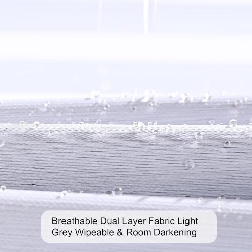 Persilux Blackout Cordless Zebra Blinds for Indoor Windows, Sheer Shades, with Upgraded Cassette, Dual Layers Light Control for Day and Night for Bedroom, Easy to Install (35.5 Wx64 H, Light Grey)