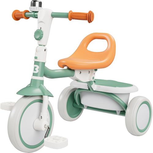 besrey Toddler Tricycle with Bell, Kids Tricycle Age 18 Months to 5 Years, Kids Trike, Toddler Bike for 2-5 Year Olds, Baby Trike, Gifts & Toys for Boys & Girls, Green