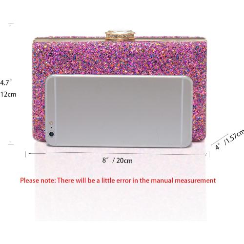 CARIEDO Women's Sparkling Clutch Purse Elegant Glitter Evening Bags Bling Evening Handbag for Dance Wedding Party Prom Bride