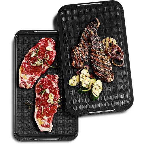 Indoor Smokeless Grill, Techwood 1500W Electric BBQ Grill with Temperature Control, Korean Grill Removable Non-Stick Grill & Griddle Plates, Tempered Glass Lid, Red‼️missing handle on the lid‼️