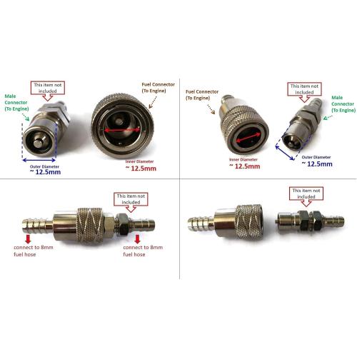 ITACO Boat Motor Fuel Hose Connector Female 3B2-70250-0 1 M 22-8537361 Compatible For Tohatsu Nissan Mercury Mercruiser Quicksilver Outboard 5/16 ID 12.5MM Engine
