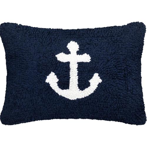 Peryiter Coastal Anchor Throw Cute Anchor Plush Pillows for Bedroom Decor Sofa Living Room Home Cushion Outdoor Party, 12 x 8 Inches