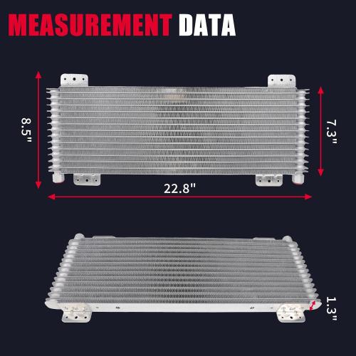 LPD47391 40k Transmission Oil Cooler Kit Low Pressure Drop Trans Cooler Compatible with Heavy Duty 40,000 GVW Max Includes Mounting Hardware