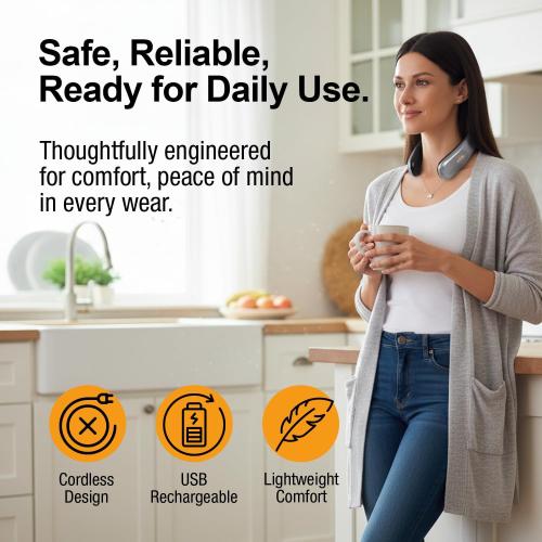 Ontel Handy Heater Freedom - Wearable Neck Heater for Cold Weather, 4 Heat Settings - Comfort Heating Technology - Cordless & Personal - USB Rechargeable, 6 Hour Battery Life, Portable Neck Warmer