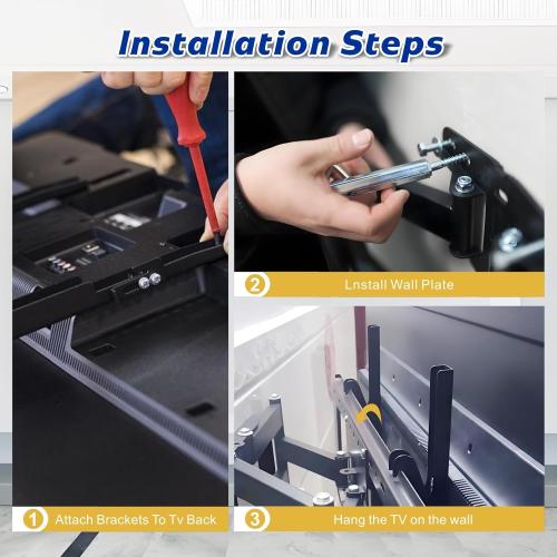 TV Wall Mount Bracket for Most 32-85 Inch TVs, Full Motion TV Wall Mount with Articulating Dual Arms Fits 8.6 Studs, Max VESA 600 x 400mm, Holds up to 110lbs Load