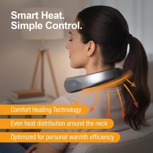 Ontel Handy Heater Freedom - Wearable Neck Heater for Cold Weather, 4 Heat Settings - Comfort Heating Technology - Cordless & Personal - USB Rechargeable, 6 Hour Battery Life, Portable Neck Warmer