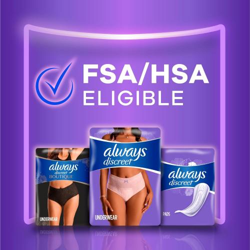 Always Discreet Incontinence Underwear for Women Maximum Absorbency, S/M, 42 Count (Packaging May Vary)