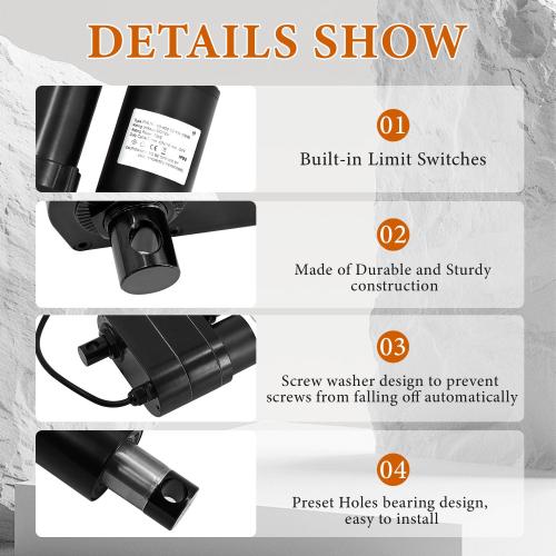 6 High Force Linear Actuator 2000 lbs 12V Heavy Duty Linear Thruster replace for PA-17 6 Inch Stroke Actuator for Agriculture & Industrial Applications with Potentiometer & IP65 Waterproof Protection ( no test )