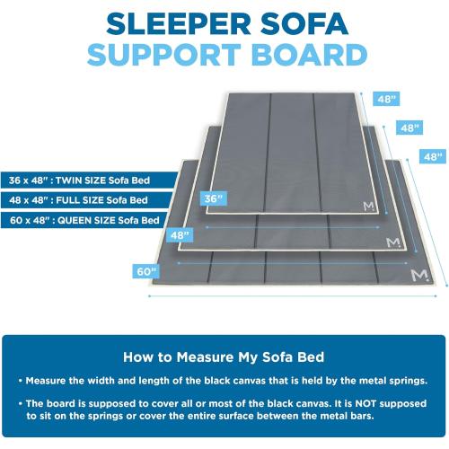 Meliusly Flex Sleeper Sofa Support Board (60x48 - Queen Size) Extra Comfort Sofa Bed Support, Pull Out Couch Mattress Board, Sleeper Bar Shield, SleeperSaver