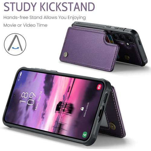 Kowauri for Samsung Galaxy S26 Case, PU Leather Wallet Case for Women Men with RFID Blocking Card Holder Slot Magnetic Closure Shockproof Protective Phone Cover for Samsung Galaxy S26 (Purple)