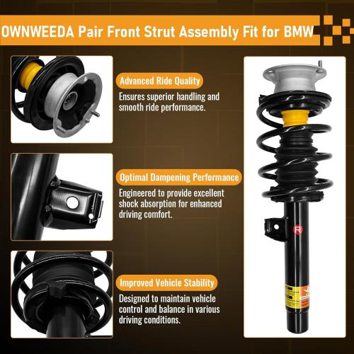 31316780197 Pair Front Strut Assembly with Coil Spring for 2006-2013 BMW 325xi 328i xDrive 328xi 330xi 335i 335i xDrive 335i xDrive E90 Series Replaces 31316780193