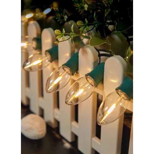 Vintage C9 LED Christmas Lights Outdoor, 100 Feet C9 String Lights with 50 Shatterproof C9 Bulbs, Waterproof Connectable Christmas Tree Lights for Outside Roofline Patio Xmas Decorations, Warm White