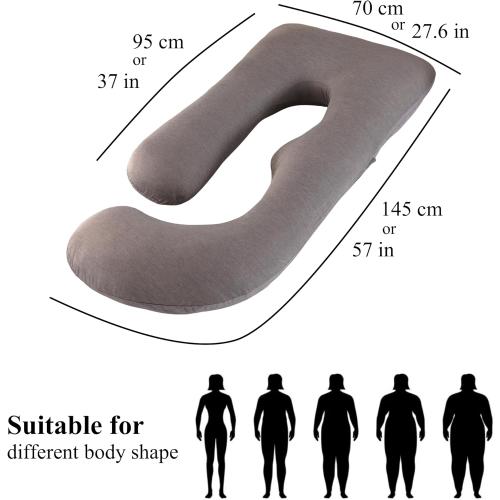 ALLOPERA Pregnancy Pillow, Full Body Maternity Pillow 57 inch, with Removable Washable Cover - Sleep Support for Legs, Back, Neck, Shoulder, HIPS, Belly for Pregnent Women (Cooling Cover)