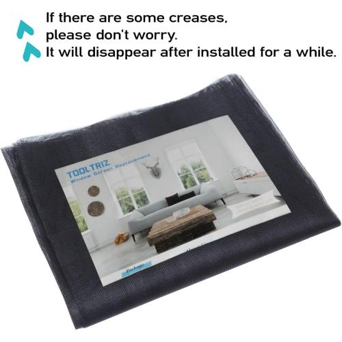Windows Screen and Screen Door Replacement, 59x106 Durable Fiberglass Screen Mesh- Window Screen & Sliding Screen Door Repair for Patio and Windows, Tooltriz