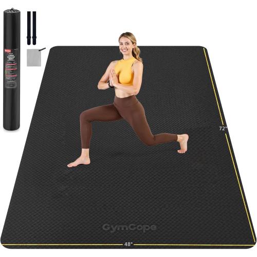 Extra Large Yoga Mat –  Thick Mat for Women & Men, TPE Non-Slip Pilates Mat for Home Gym, Yoga, Stretching, Meditation