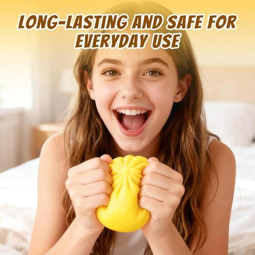 4 PCS Big Glitter Dumpling,Dumpling Squishy, Rainbow Dumplings, Cute Anxiety Relief Fidget, Soft Squeeze Decompression Dough for Adults