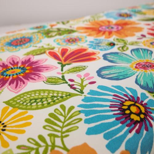 Pillow Perfect Bright Floral Indoor/Outdoor Chairpad with Ties Reversible, Tufted, Weather, and Fade Resistant, 15.5 x 16, Blue/Purple Gregoire 2 Count