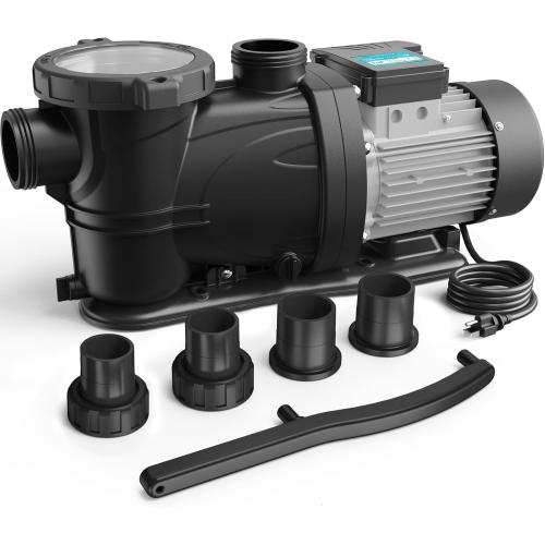 VIDAPOOL In/Above Ground Pool Pump, Self Primming High Flow (Single Speed, 2HP, 8120 GPH, 115V)