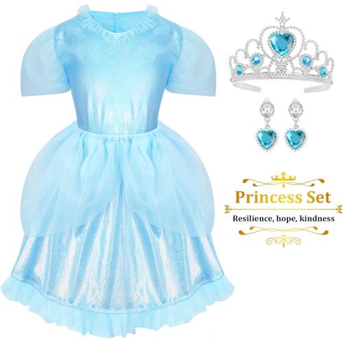 Princess Dress Up Clothes for Little Girl Role Play Costume Gift Set Princess Dress Up Toys for Toddler Girls